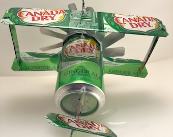 Airplane Whirl-A-Gig Made From Canada Dry Ginger Ale Cans