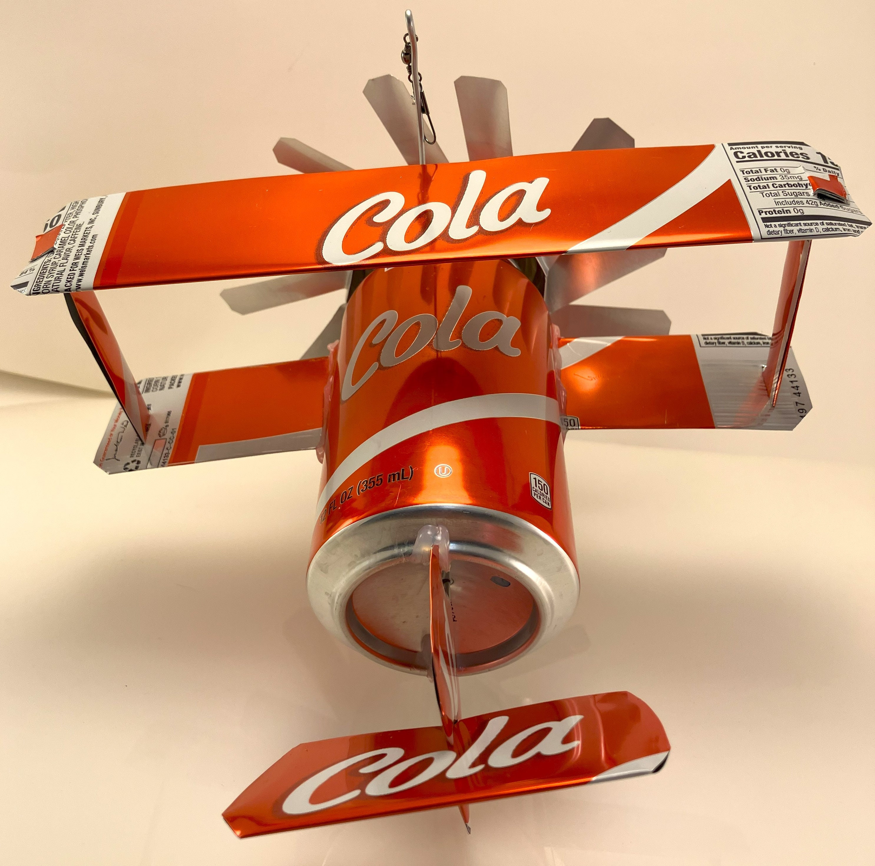 Airplane Whirl-A-Gig Made From Weis Cola Cans