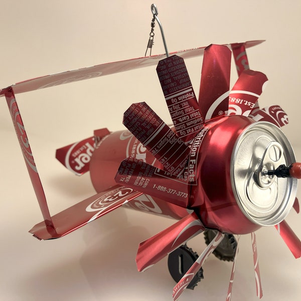 Airplane Whirl-a-Gig Made From Dr Pepper Cans