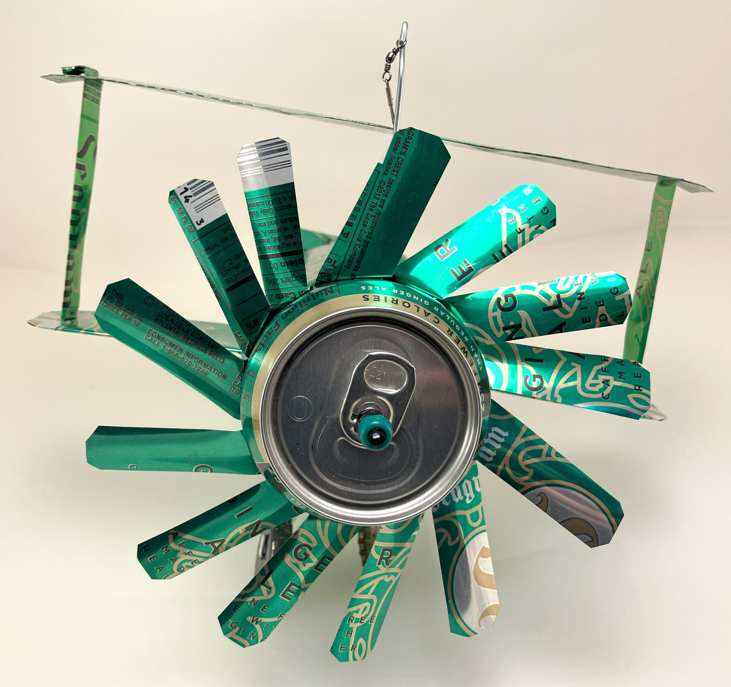 Airplane Whirlagig Made From Seagram's Ginger Ale Cans Etsy
