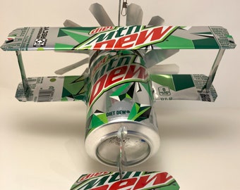 Airplane Whirl-A-Gig Made From Diet Mountain Dew Cans