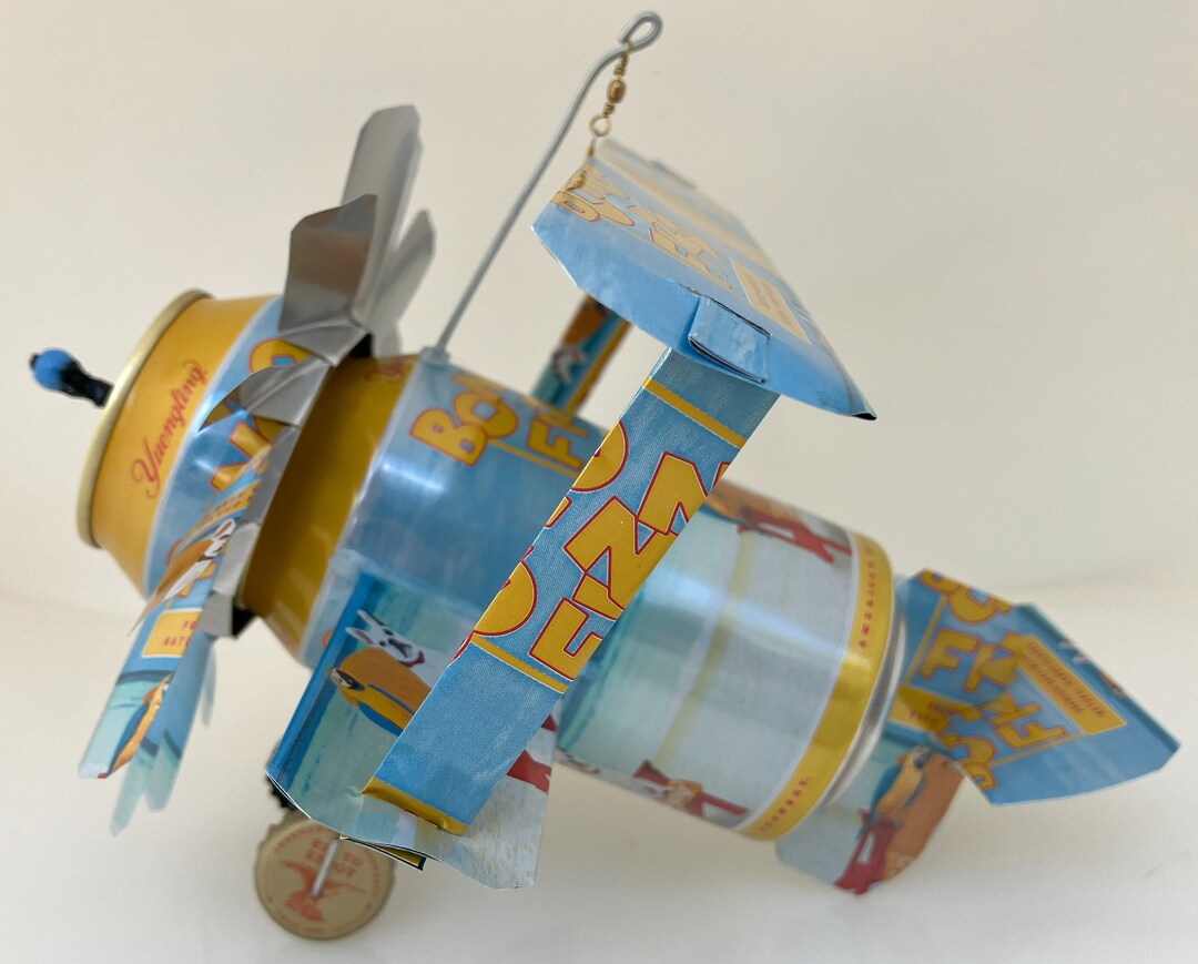 Airplane Whirlagig Made From Yuengling Bongo Fizz Beer Cans Etsy