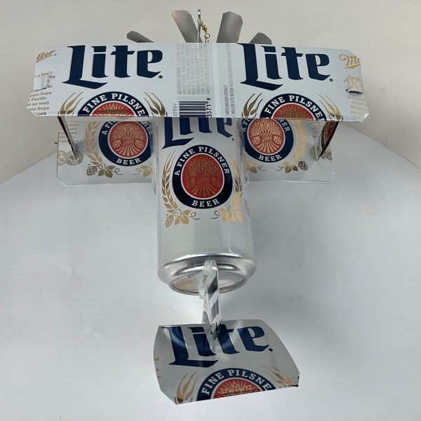 Airplane Whirl-A-Gig Made From Throwback Miller Lite 16-ounce Beer Cans