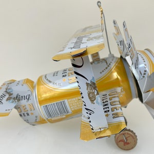 Airplane Whirl-A-Gig Made From New Yuengling Golden Pilsner Beer Cans