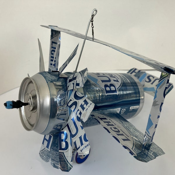 Airplane Whirl-A-Gig Made From Busch Light Beer Cans