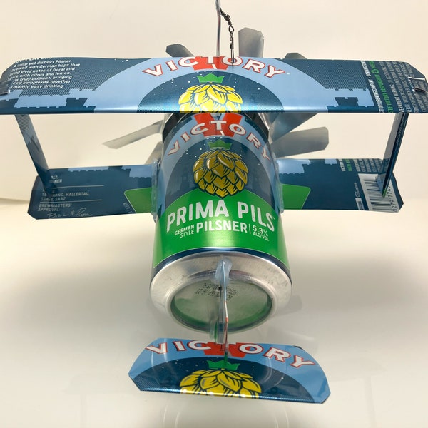 Airplane Whirl-A-Gig Made From Victory Prima Pils Beer Cans