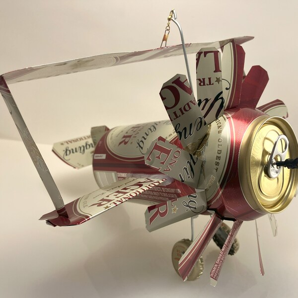 Airplane Whirl-A-Gig Made From Yuengling Lager Beer Cans