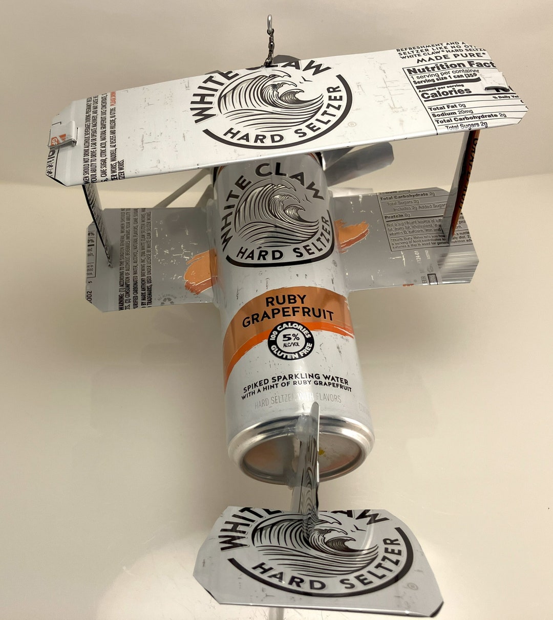 Airplane Whirlagig Made From White Claw Ruby Grapefruit Cans Etsy