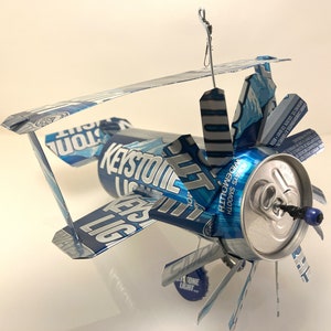 Airplane Whirl-A-Gig Made From Keystone Light Beer Cans