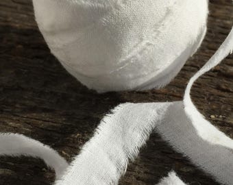 Muslin ribbon, 45+ yards 1/2" wide, hand torn, in a bulk skein