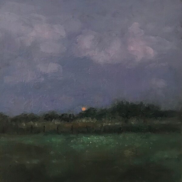 Clover Field, 6x6 Original Oil Painting