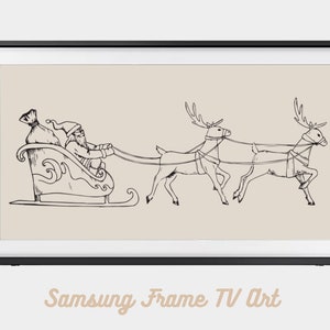 Santa Samsung Frame Art | Christmas Samsung Frame TV Art | Santa and Reindeer Frame TV Art