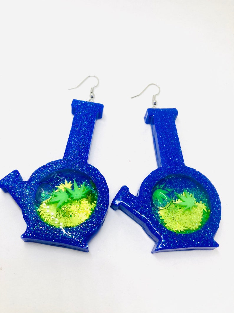 Bong resin Shaker Earrings weed earrings weed accessories Bong Etsy