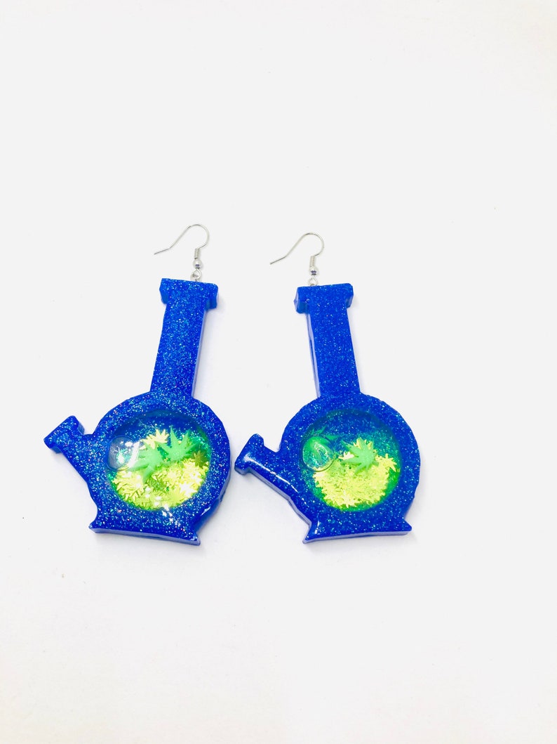 Bong resin Shaker Earrings weed earrings weed accessories Bong Etsy