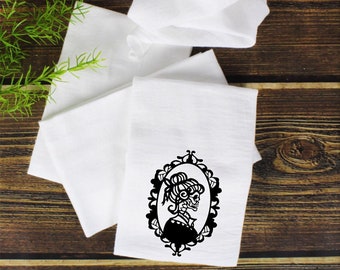 Toalla de té gótico victoriano skeleton