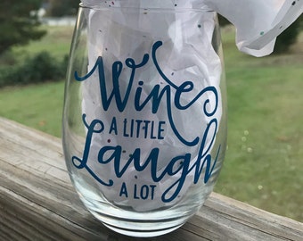 Custom Wine Glass, Stemless Wine Glass, Personalized Wine Glass, Personalized Gift