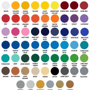 Puede incluir: Una carta de colores con 61 colores diferentes, incluyendo blanco, negro, rojo, azul, verde, amarillo, naranja, morado, marr&oacute;n y gris. La carta est&aacute; etiquetada como "ORACAL 651".