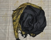 Indian Gold Paisley Shawl, Indian Scarf, Black Gold Stole,Black Shawl, Black Yoga Scarf, Woven Scarf, Boho Ethnic Gift, Personalized Gift