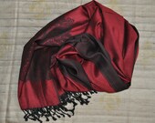 Indian Shawl, Personalized Gift, Indian Scarf, Deep Red Stole, Two Tone Shawl, Woven Lace Stole, Boho Ethnic Gift,Gift for Mom,Wedding Shawl