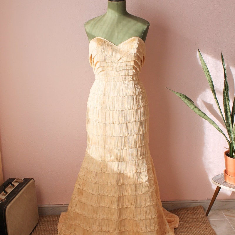 Fringe Wedding Dress - Etsy