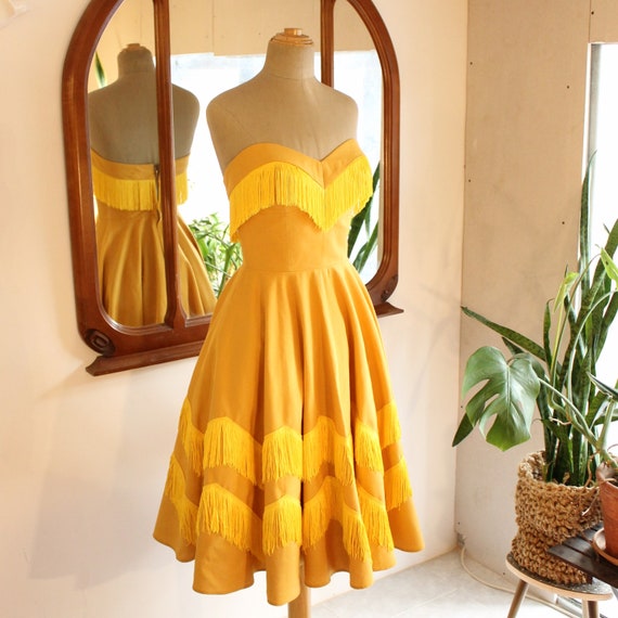 yellow western dress