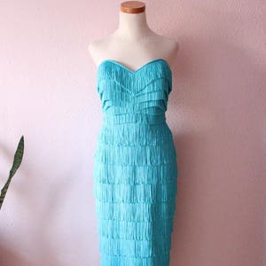 Any colour Fringe dress, 50s strapless fringe dress with built-in corselette,made to measure dress, fringe wedding dress,Nicole fringe dress