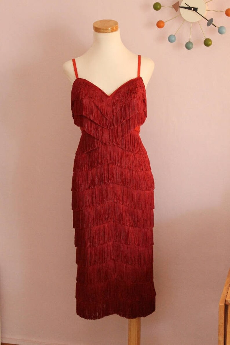 Fringe Dress 50s Party Fringe Dress Couture Dress With Etsy
