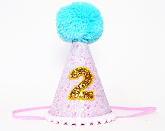 2nd Birthday Girl Party Hat, 2nd Birthday Party, Second Birthday Decor, Smash Cake Prop, Birthday photo prop, 2nd Birthday decor