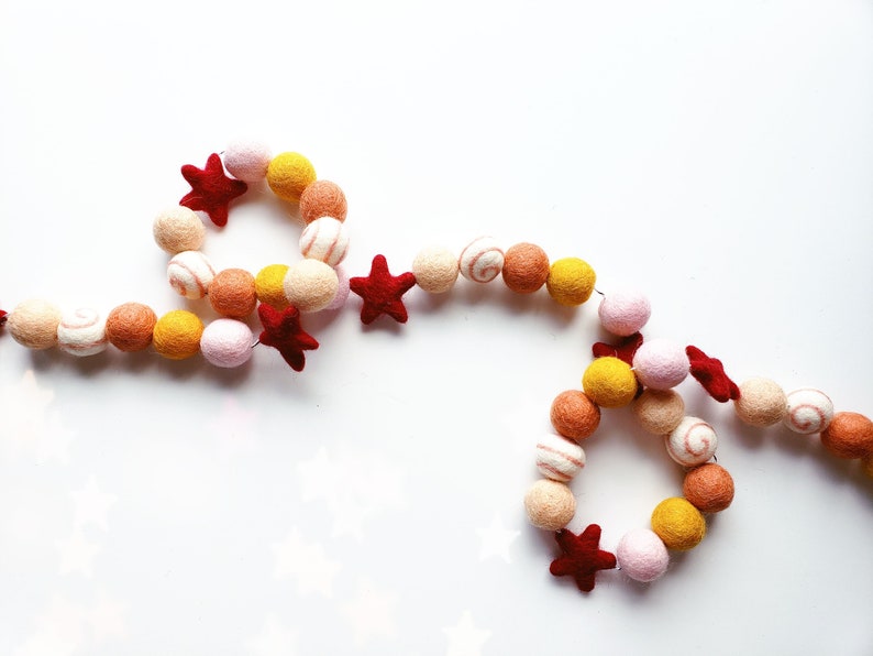 Fall Garland Fall Banner Fall Bunting Wool Ball Garland Etsy