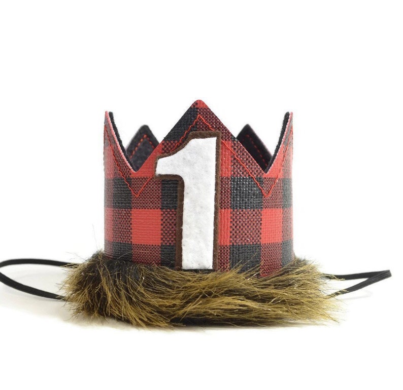 Lumberjack First Birthday Buffalo Plaid Party Hat Wild One Etsy