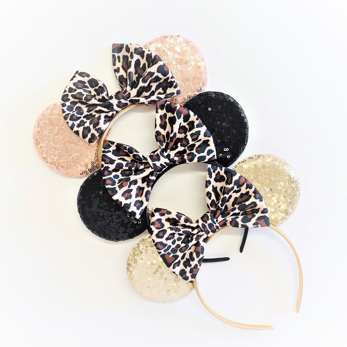 Mouse Ears with Cheetah Bow, Mouse Ears with Animal Print Bow, Jungle…