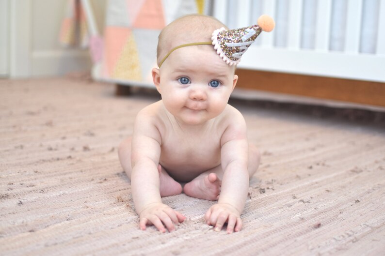 Half Birthday Girl Glitter Party Hat Cone Hat Glitter Fabric Etsy