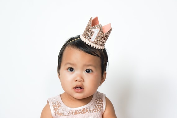 Rose Gold Birthday Crown Rose Gold Birthday Party Hat Rose Gold 1st Birthday Hat Rose Gold Photo Prop First Birthday Outfit Girl