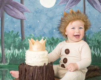 Wild One Crown || Where the Wild Things Are Outfit Cake Smash || Wild One Party Supplies || King of the Jungle Birthday || Safari Party