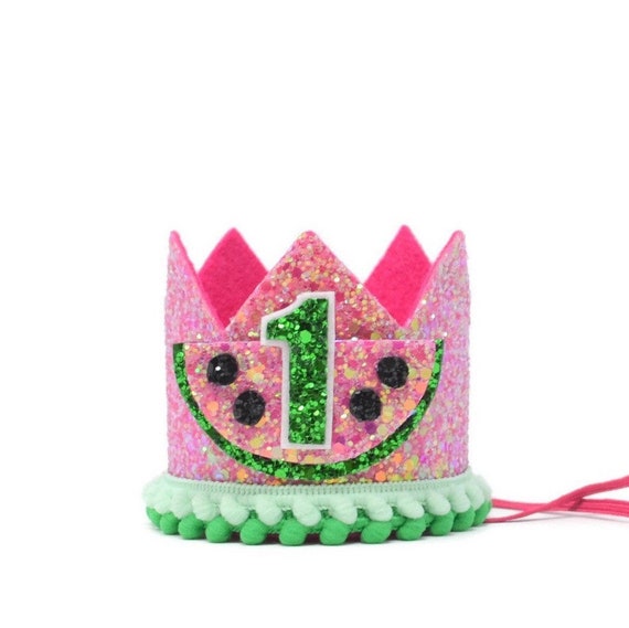 Watermelon Birthday Crown Watermelon 1st Birthday Watermelon Birthday outfit White watermelon crown Red watermelon crown One in a Melon