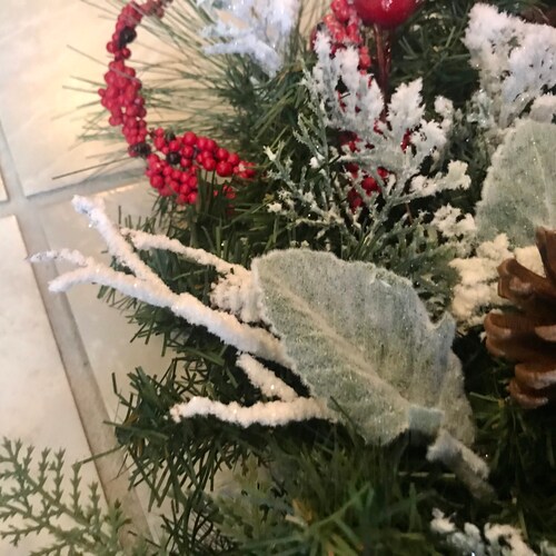 TIMBER LODGE HURRICANE - Traditional Christmas Holiday Floral shops Centerpiece Tabletop Arrangement