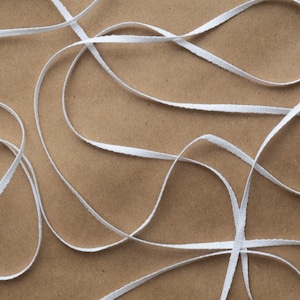 1/8 Inch Wide White Cotton Twill Tape, by the yard or roll