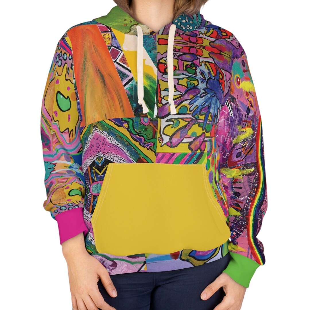 Colorful Abstract Hoodie Split Design Unisex Pullover My Original ...