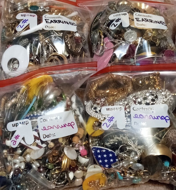 2 Pound Bag Of Pierced Earrings Mostly Wearable Pa