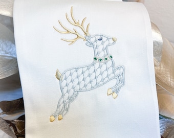 Reindeer Holiday Wreath Sash