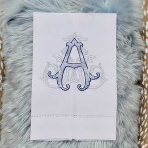 Custom Initial Linen Hand Towel