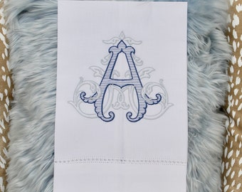 Custom Initial Linen Hand Towel