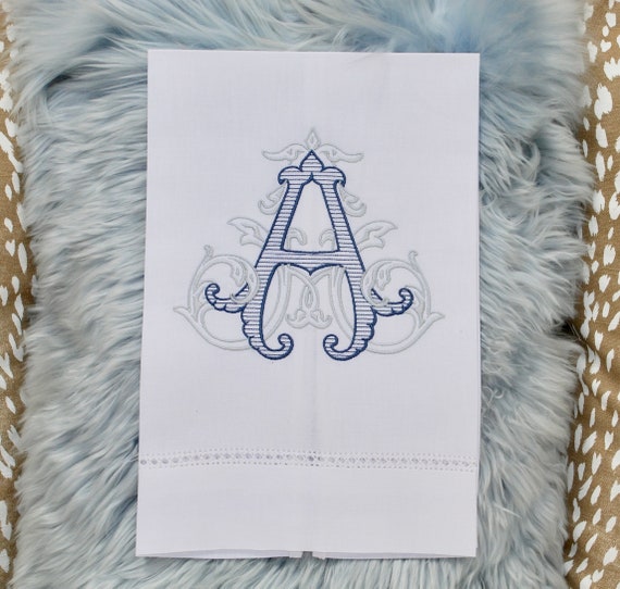 Custom Initial Linen Hand Towel