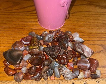 Lake Superior Agates Tumble Polished 1 Lb. agates Free Gift Pail