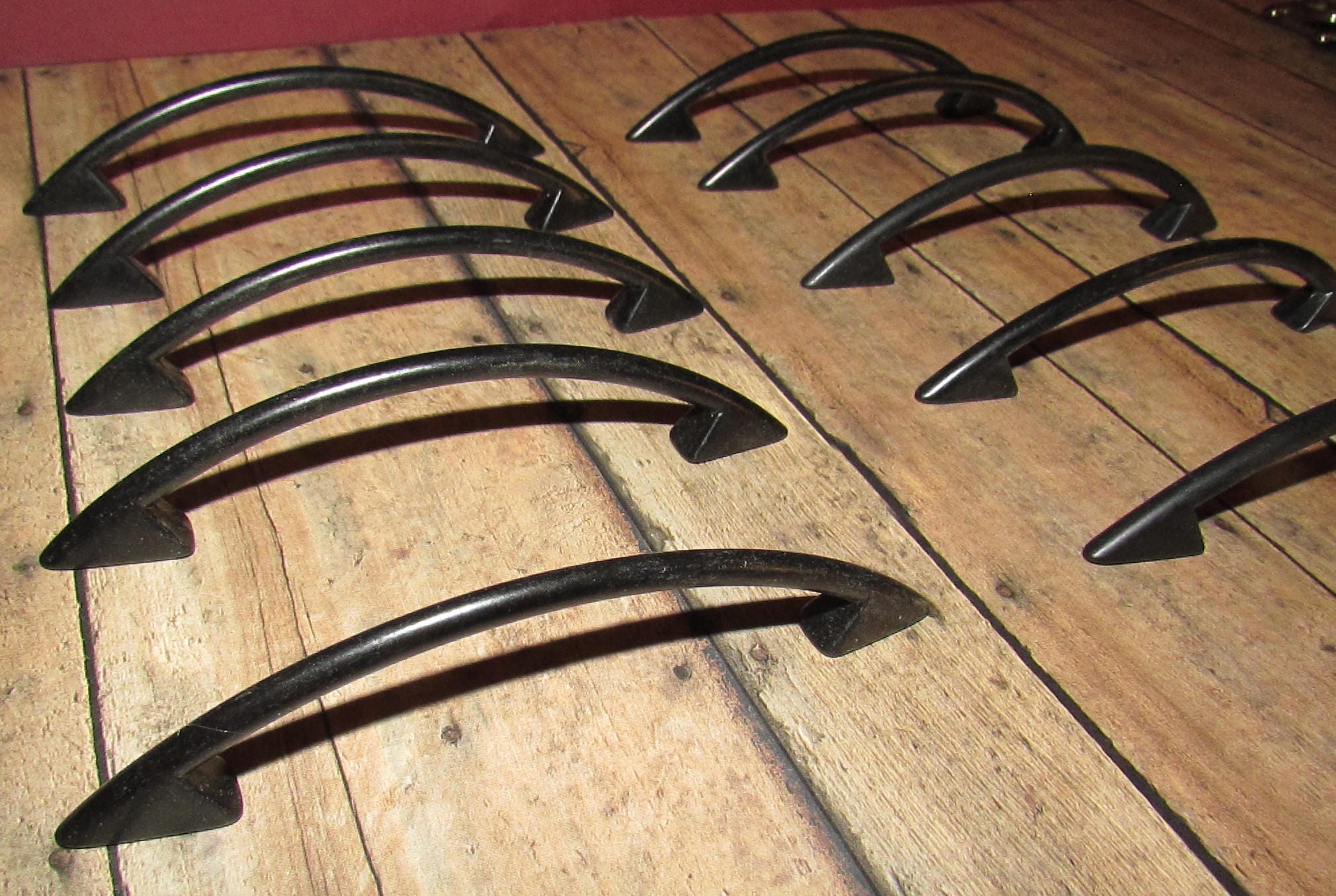 Black Metal Slender Handles Pulls Dresser or Furniture Etsy