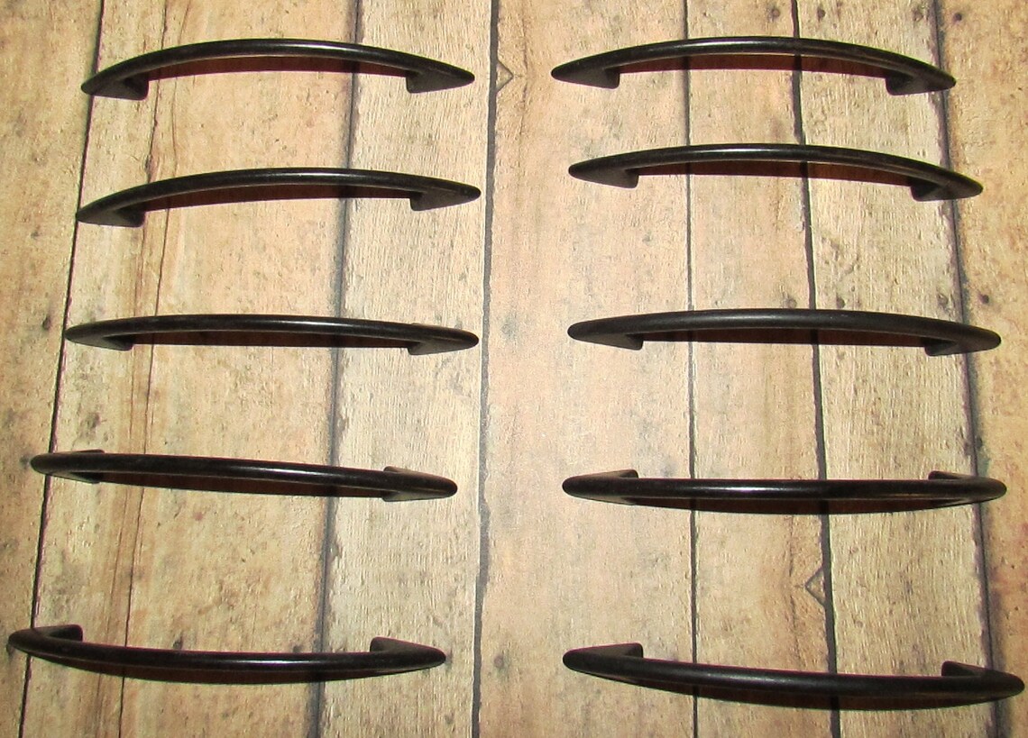 Black Metal Slender Handles Pulls Dresser or Furniture Etsy