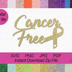 Digitale download kanker gratis digitaal snijbestand, kanker overlevende cut bestand, kanker gratis SVG, kanker overlevende SVG, kanker gratis partij