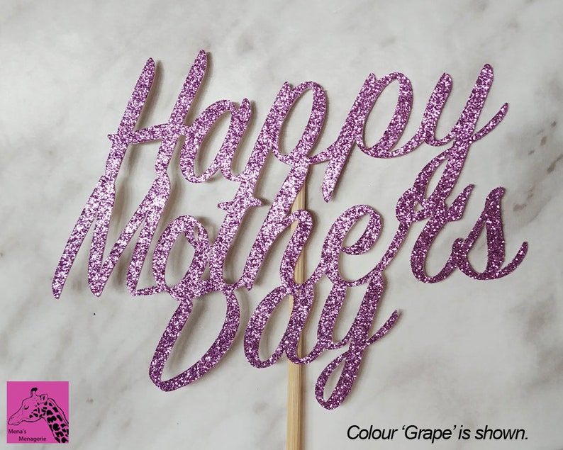 Custom Cake Topper Mother/'s Day Cake Topper Happy Mother/'s Day Glitter Cake Topper Glitter Cake Topper