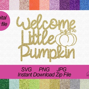 Digitaler Download Willkommen kleiner Kürbis Digital Cut File, Gender Reveal Cut File, Willkommen kleiner Kürbis SVG, Babyparty SVG