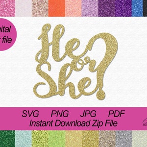 Digital Download Er oder Sie? Digitale Schnittdatei, Gender Reveal Cut File, Er oder Sie? SVG, Baby Shower SVG